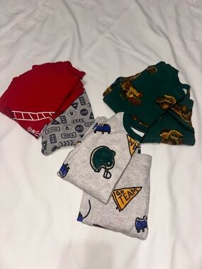 Carter's Boys Pajama Set - Red, Green, Gray, Navy Accents